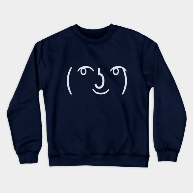 White | ( ͡° ͜ʖ ͡°) Regular Lenny Face Crewneck Sweatshirt by MaknArt